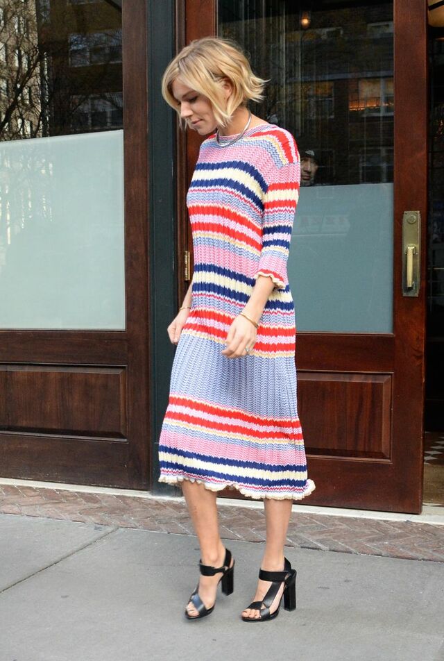 OOTD: Sienna Miller in een stripy maxi