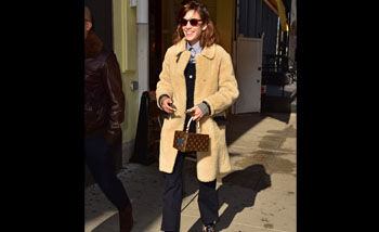 OOTD: Alexa Chung in teddy coat