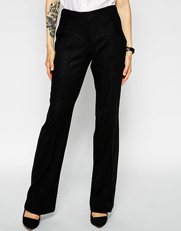 ASOS Linen Trousers In Wide Leg