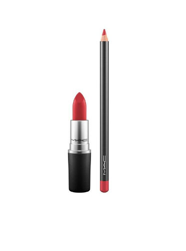 Russian Red lipstick en Follow Your Heart lipliner