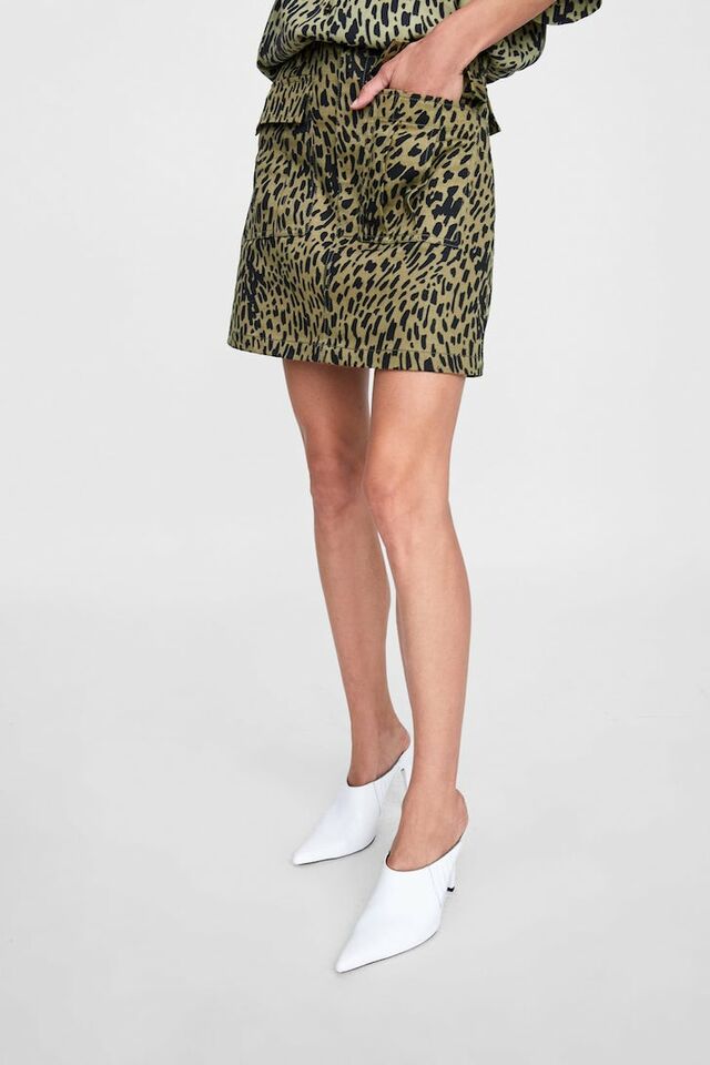 animal print mini rok