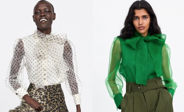 Deze organza blouse van Zara vliegt op dit moment de schappen uit