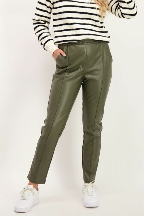 leren groene broek