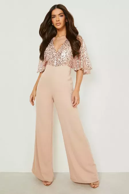 glitter jumpsuit boohoo