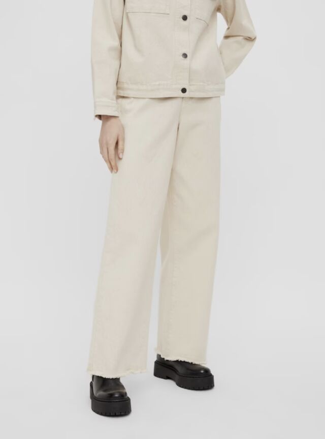 wijde beige broek