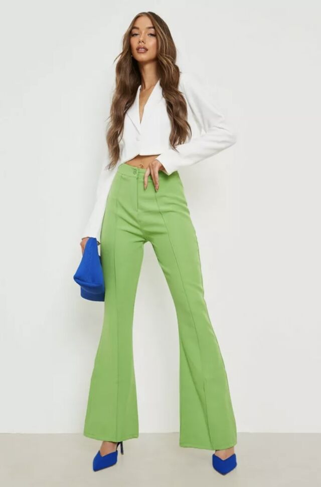 Groene wijde broek