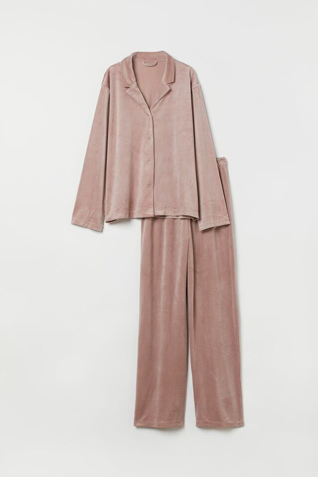 velours pyjama roze h&amp;m